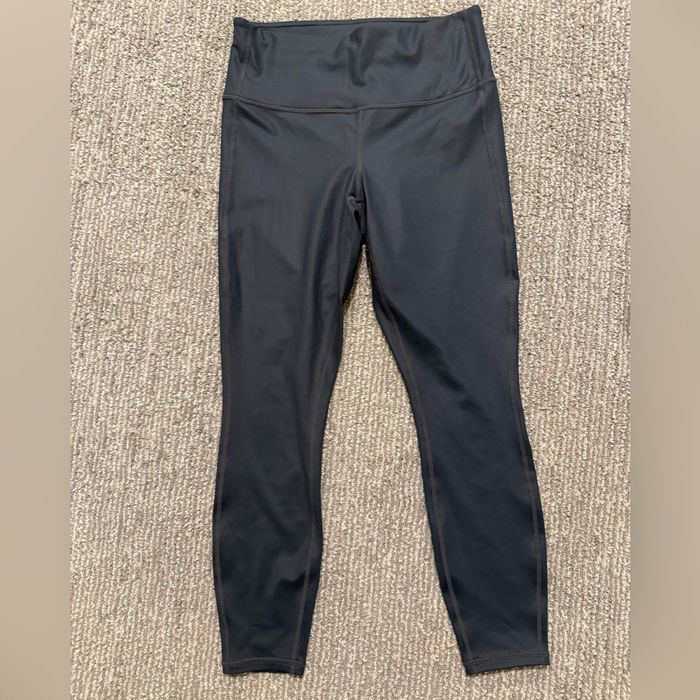 Athleta Charcoal High Rise Leggings Size Small Petite Ankle Yoga Workout Tight